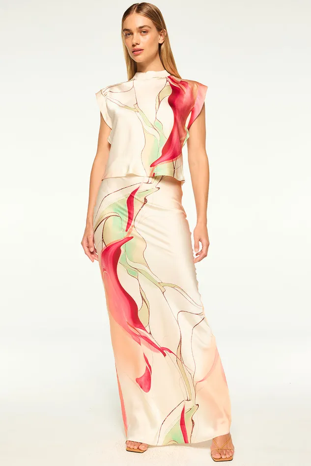 Misa Los Angeles Sierra Skirt Divine Marble Women Skirts and Shorts
