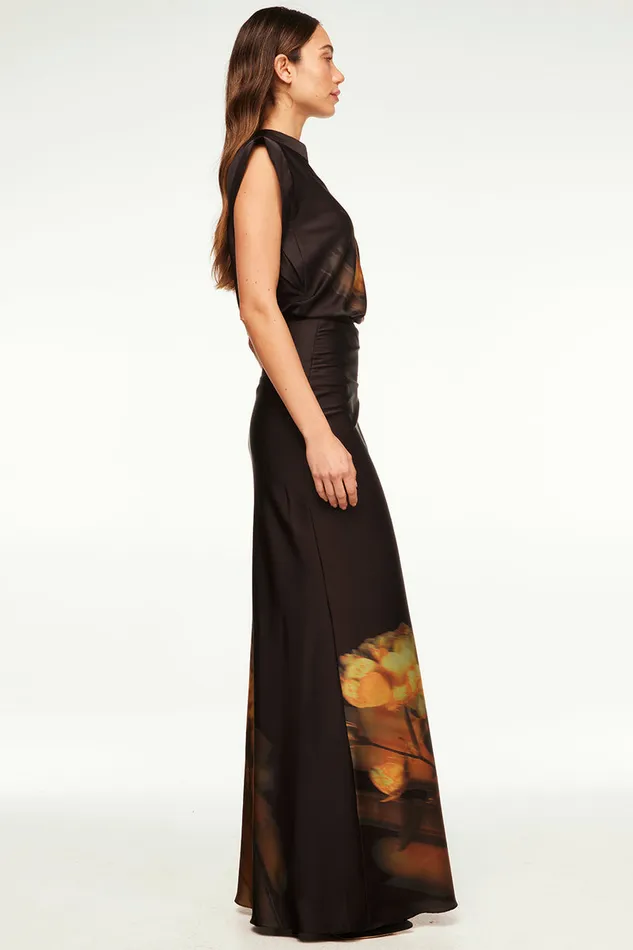 Misa Los Angeles Sierra Skirt Yellow Rose Satin Women Skirts and Shorts