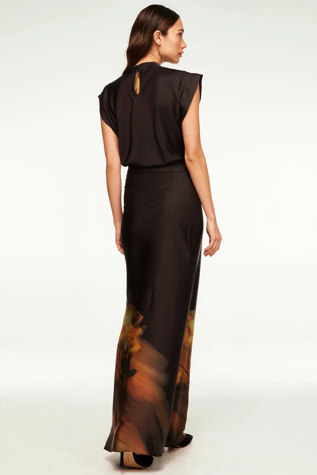 Misa Los Angeles Sierra Skirt Yellow Rose Satin Women Skirts and Shorts