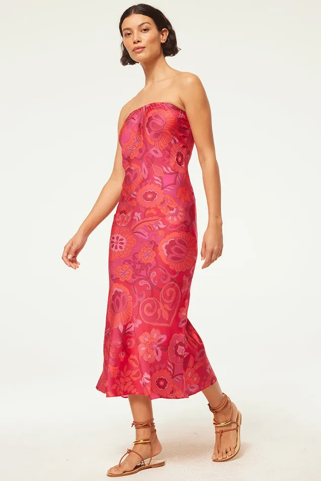 Misa Los Angeles Thara Dress Flora Corsica Fuchsia Women Dresses