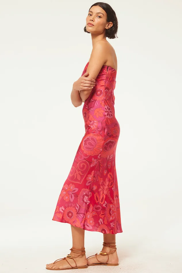 Misa Los Angeles Thara Dress Flora Corsica Fuchsia Women Dresses