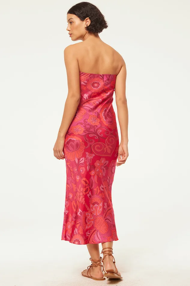 Misa Los Angeles Thara Dress Flora Corsica Fuchsia Women Dresses