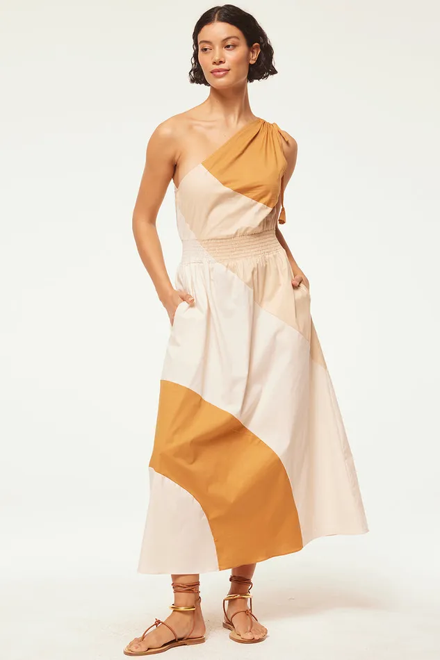 Misa Los Angeles Valerie Dress Stretch Poplin Mix Women Dresses