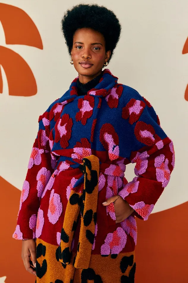 Mixed Leopards Fleece Coat Women Farm Rio Coats