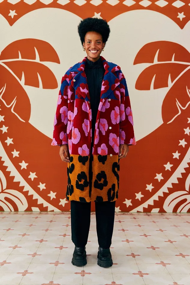 Mixed Leopards Fleece Coat Women Farm Rio Coats