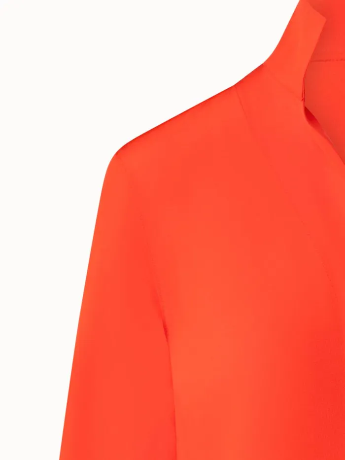 Mock Neck Silk Blouse Poppy Women Akris Blouses