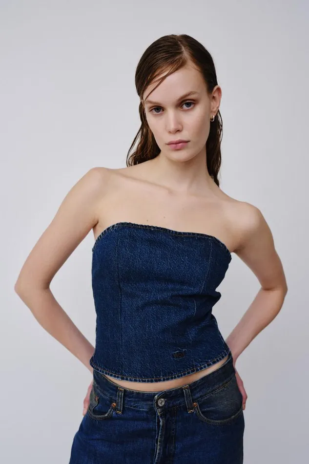 Monica Rinse Blue 8211 Rinse Blue Women Won Hundred Tops and Tshirts