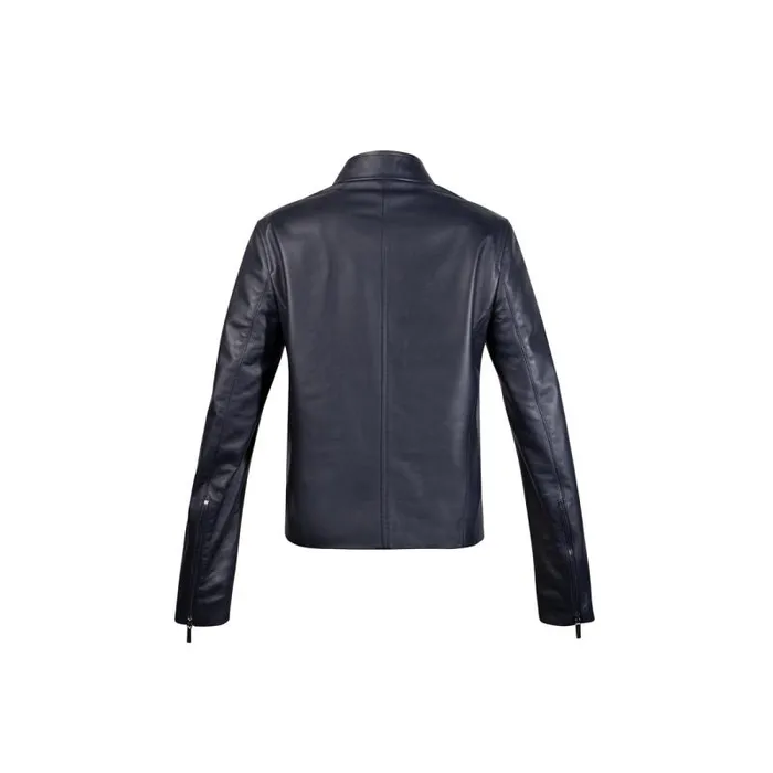 Moreschi Jacket Navy Blue Leather Woman Motor Jacket 8211 Women