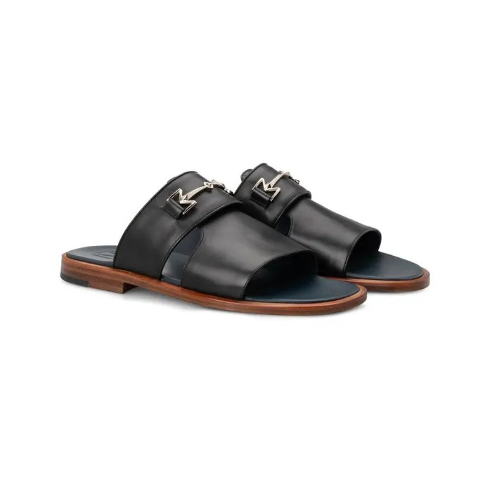 Moreschi Sandals Black Leather Sandal 8211 Men
