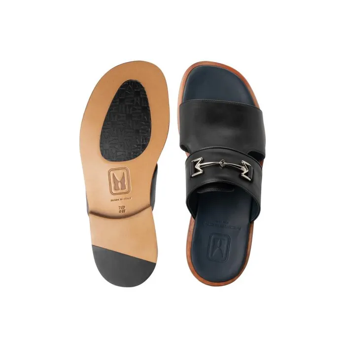 Moreschi Sandals Black Leather Sandal 8211 Men