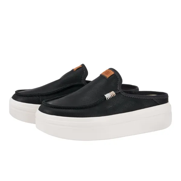 Mules Austin Lift Leather Women Black 8211 heydude Apparel