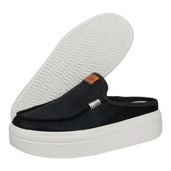 Mules Austin Lift Leather Women Black 8211 heydude Apparel