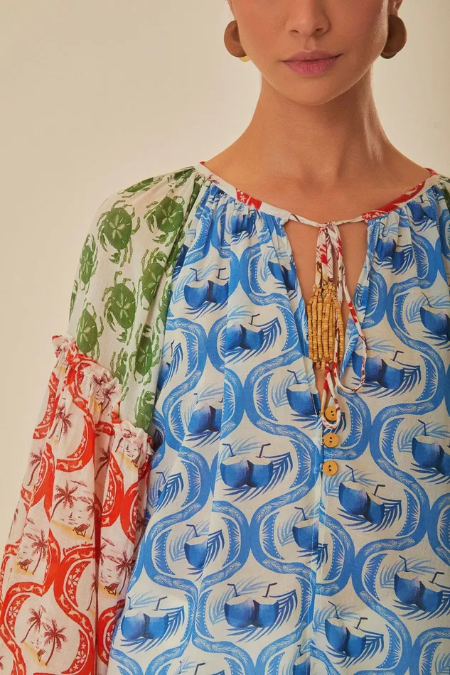Multicolor Summer Mix Blouse Women Farm Rio Blouses