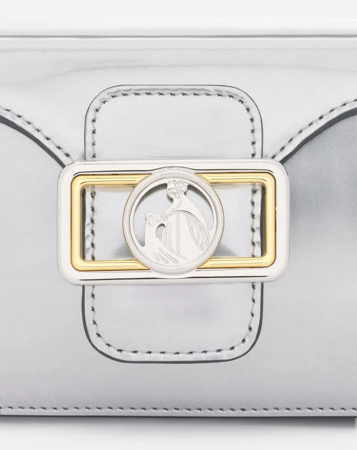 Nano Pencil Cat Bag In Metallic Leather Silver Women Lanvin Tote Bags and Top Handle Bags