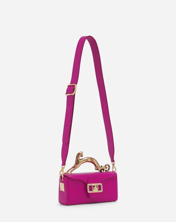 Nano Pencil Cat Leather Bag Fuchsia Women Lanvin Mini Bags and Clutches