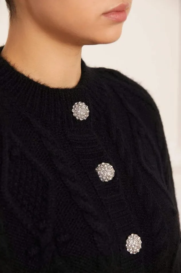 Needle and Thread Capes Sylvie Cable Jewelled Knee Length Cape Black 8211 Women