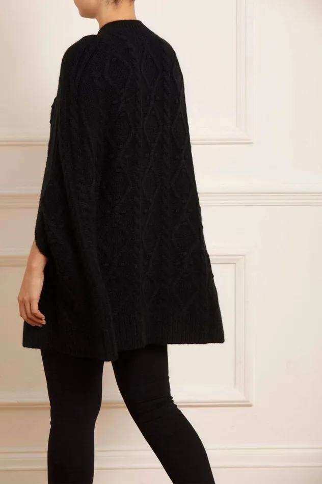 Needle and Thread Capes Sylvie Cable Jewelled Knee Length Cape Black 8211 Women