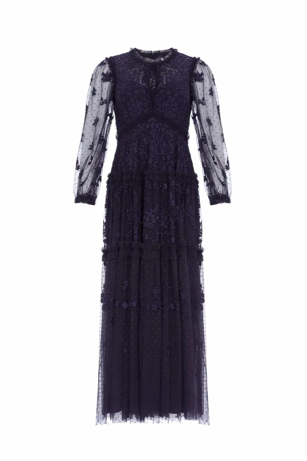 Needle and Thread Dresses Autumn Lace Long Sleeve Ankle Gown Blue 8211 Women