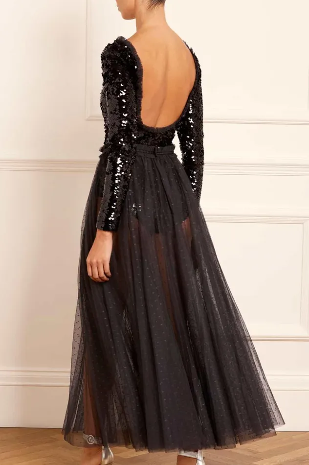 Needle and Thread Dresses Ballet Sequin Bodysuit Ankle Gown Black 8211 Women