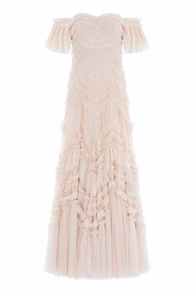 Needle and Thread Dresses Elia OffShoulder Gown Beige 8211 Women