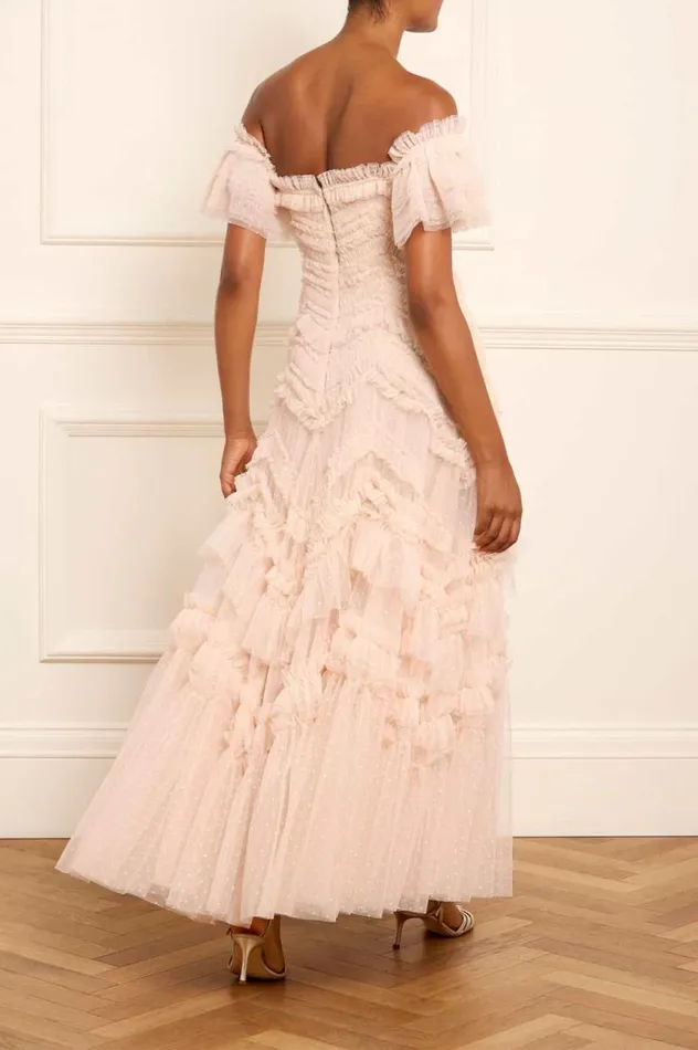 Needle and Thread Dresses Elia OffShoulder Gown Beige 8211 Women