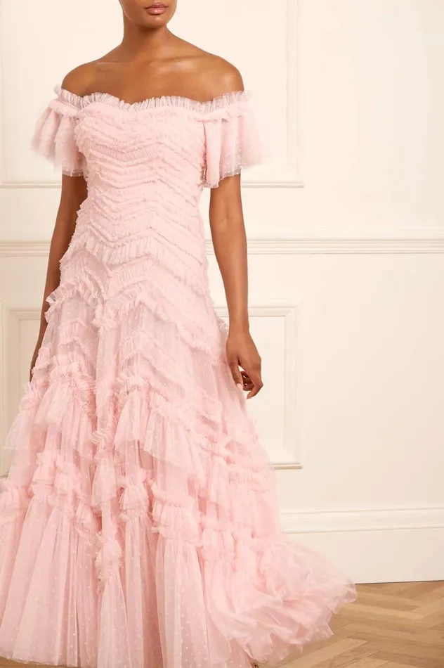 Needle and Thread Dresses Elia OffShoulder Gown Pink 8211 Women