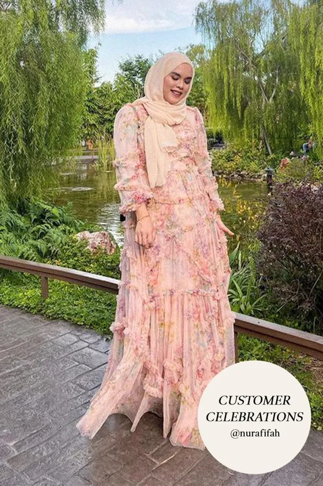 Needle and Thread Dresses Floral Diamond Ruffle Gown Multi 8211 Women