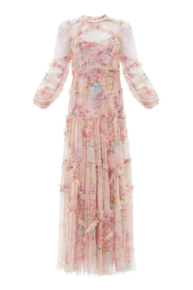 Needle and Thread Dresses Floral Diamond Ruffle Gown Multi 8211 Women