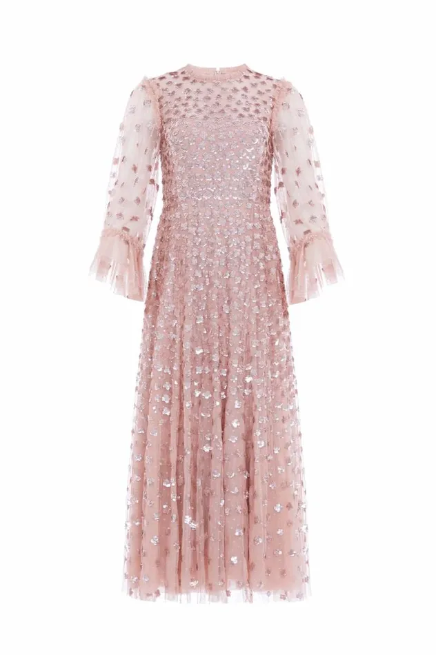 Needle and Thread Dresses Glisten Long Sleeve Ankle Gown Pink 8211 Women