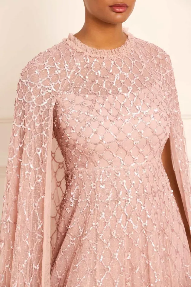 Needle and Thread Dresses Heart Lattice Ankle Gown Pink 8211 Women