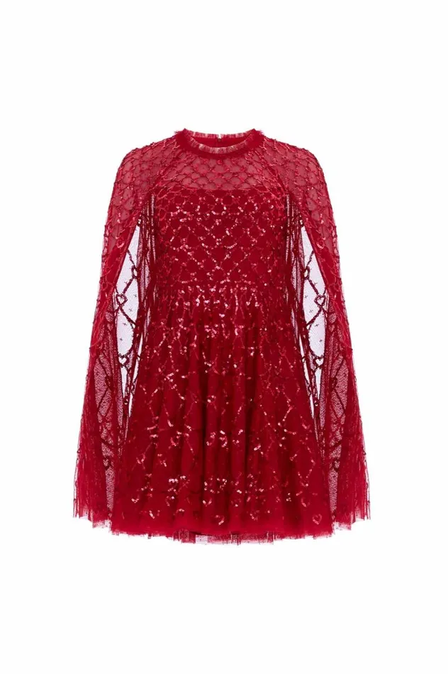 Needle and Thread Dresses Heart Lattice Micro Mini Dress Red 8211 Women
