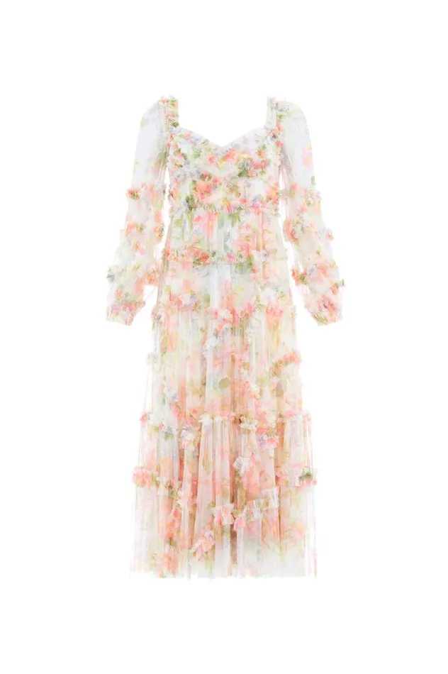 Needle and Thread Dresses Immortal Rose Maeve Long Sleeve Ballerina Dress Multi 8211 Women
