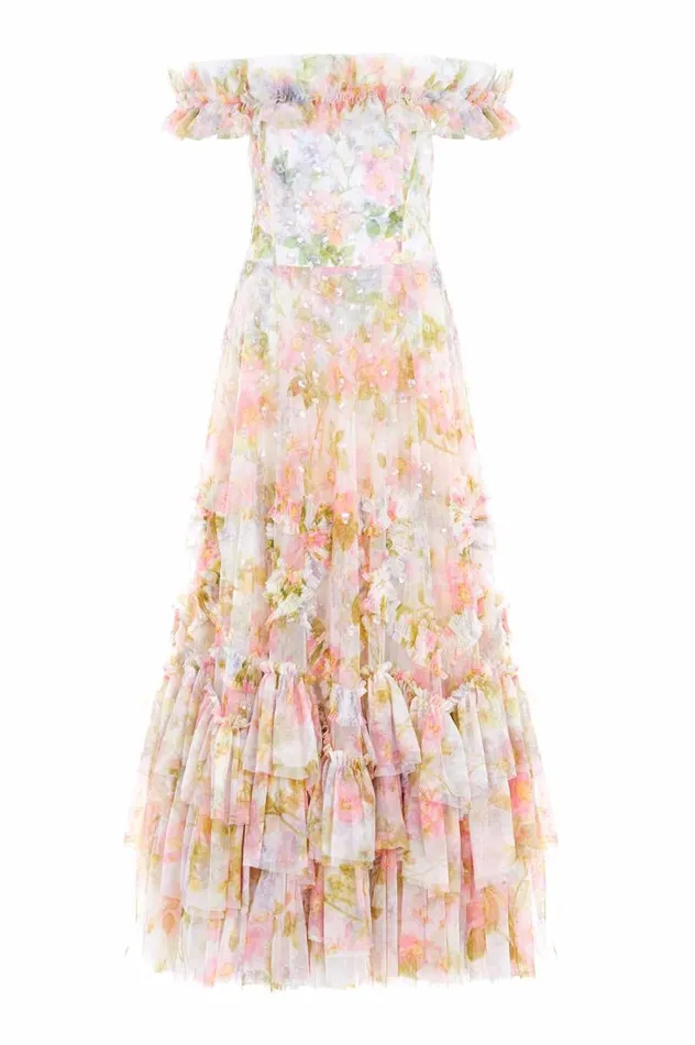 Needle and Thread Dresses Immortal Rose OffShoulder Ankle Gown Multi 8211 Women