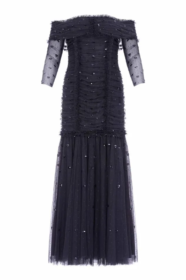 Needle and Thread Dresses Love Heart Rouched OffShoulder Gown Black 8211 Women