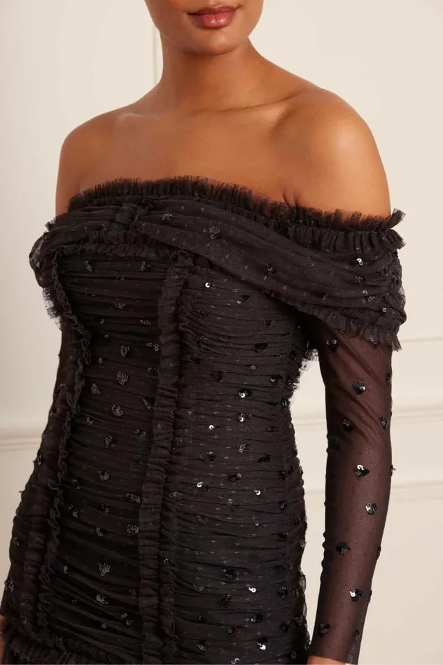 Needle and Thread Dresses Love Heart Rouched OffShoulder Gown Black 8211 Women