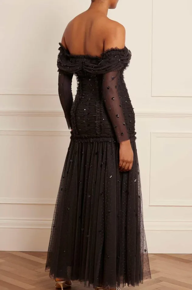 Needle and Thread Dresses Love Heart Rouched OffShoulder Gown Black 8211 Women