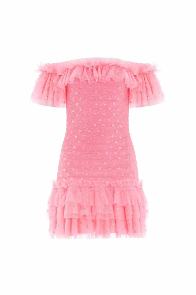 Needle and Thread Dresses Polka Dot Smocked Micro Mini Dress Coral 8211 Women