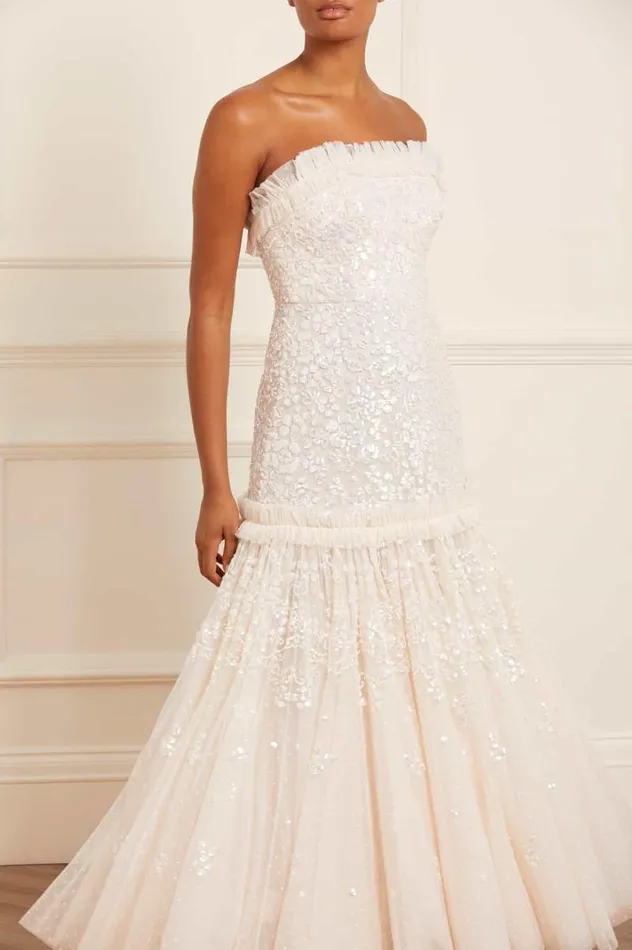 Needle and Thread Dresses Regal Rose Gloss Strapless Gown Champagne 8211 Women