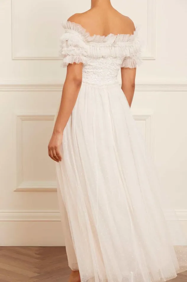 Needle and Thread Dresses Sequin Wreath Bodice OffShoulder Ankle Gown Champagne 8211 Women