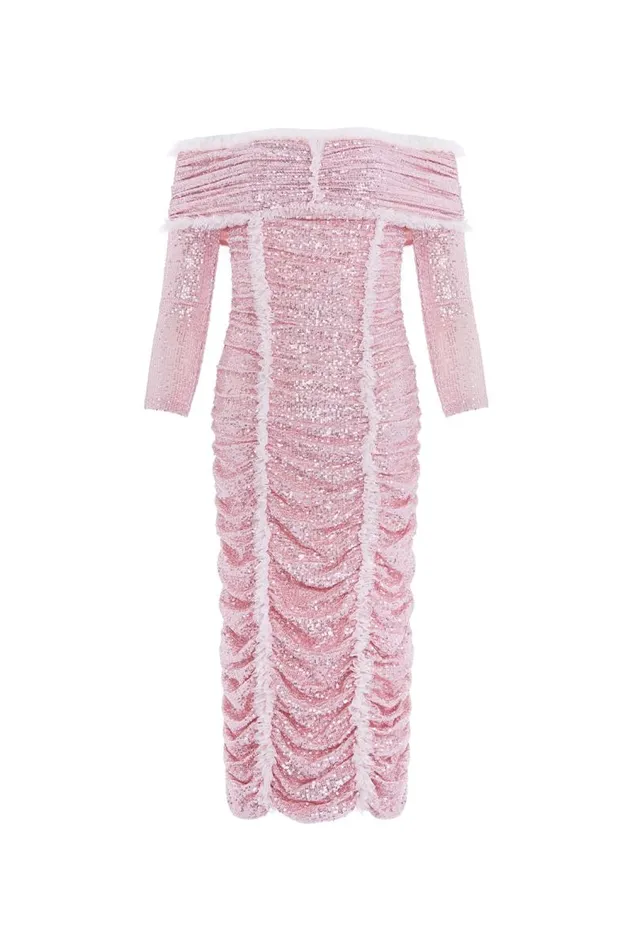 Needle and Thread Dresses Sunbeam Rouched OffShoulder Ballerina Dress Pink 8211 Women