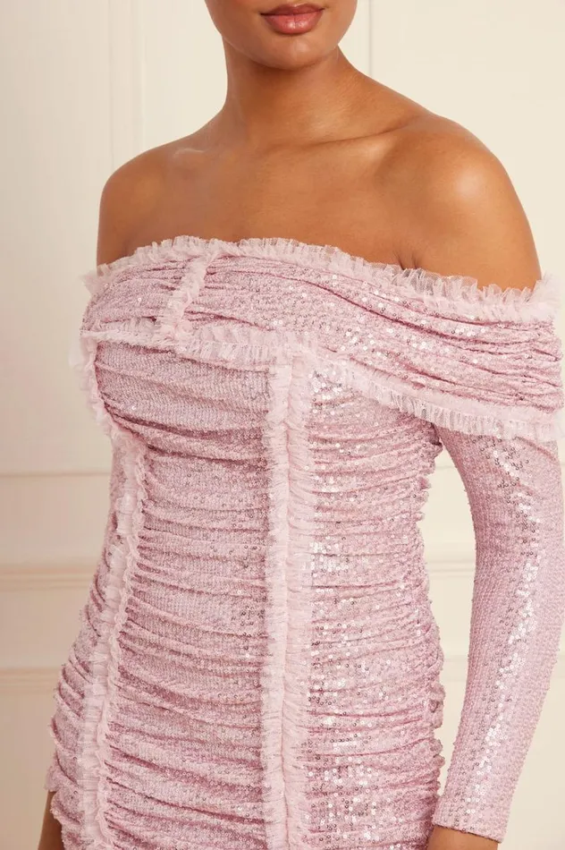 Needle and Thread Dresses Sunbeam Rouched OffShoulder Ballerina Dress Pink 8211 Women