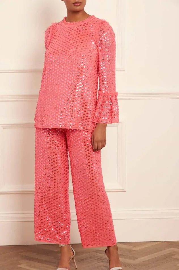 Needle and Thread Trousers Raindrop Gloss Trousers Pink 8211 Women