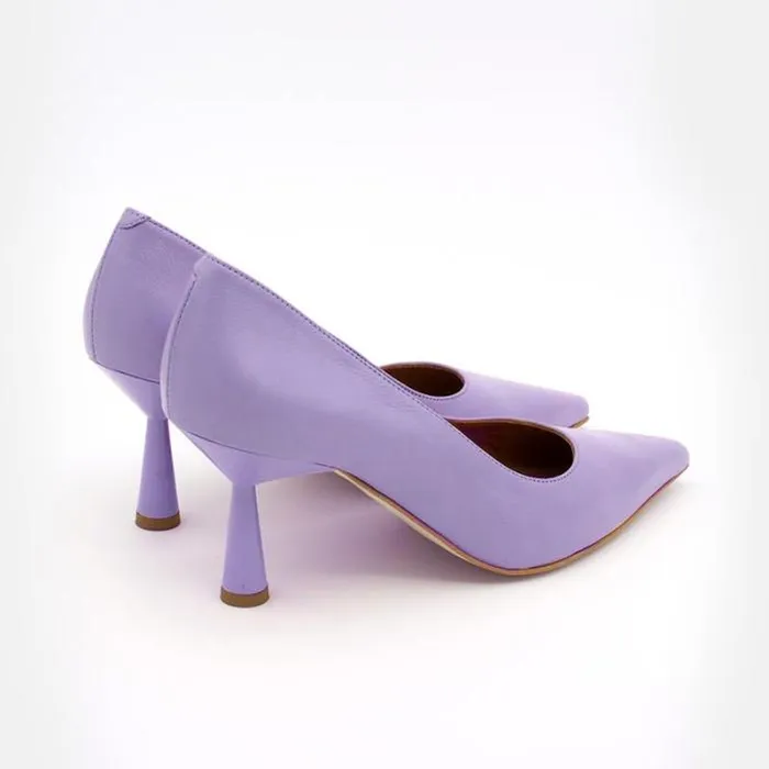 ngel Alarcn Heeled Shoes Woman VEGA 8211 Lether Stiletto With A Round Conical Heel Design