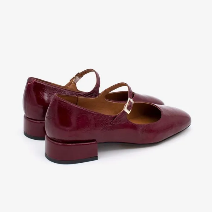 ngel Alarcn Mary Jane Woman YAMEA 8211 Shiny Leather Round Toe Pumps