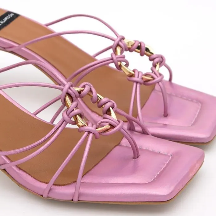 ngel Alarcn Metallized Shoes Woman ALEXIA 8211 Iridiscence Strappy Sandals With Padded Insole