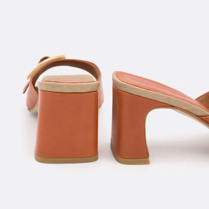 ngel Alarcn Mules Woman JELKE 8211 Leather Mule With Raffia Sole And Tortoiseshell Buckle