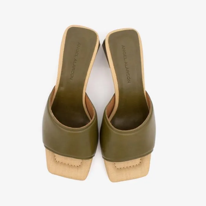 ngel Alarcn Mules Woman RADY Leather Sandal With Crossed Straps