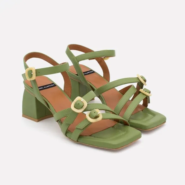 ngel Alarcn Sandals Woman RALIA 8211 Leather Slingback Sandals With Carey Trim