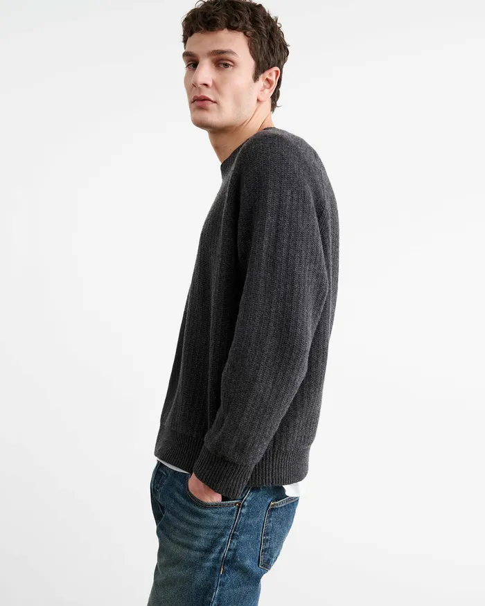 Nili Lotan Sweaters Men KADIR SWEATER Charcoal Melange