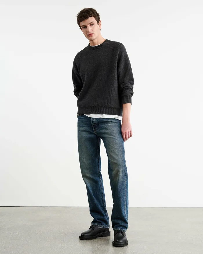 Nili Lotan Sweaters Men KADIR SWEATER Charcoal Melange